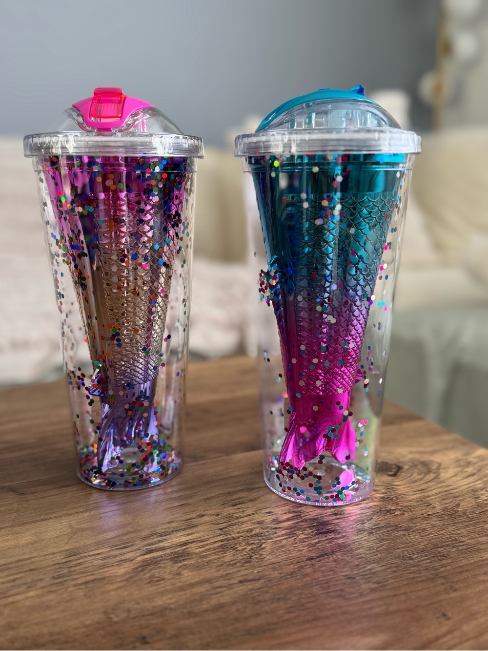 Mermaid Tail Glitter Tumbler Cup -
 - Unbranded